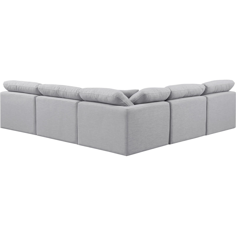 Meridian Indulge Grey Linen Textured Fabric Modular Sectional IMAGE 3