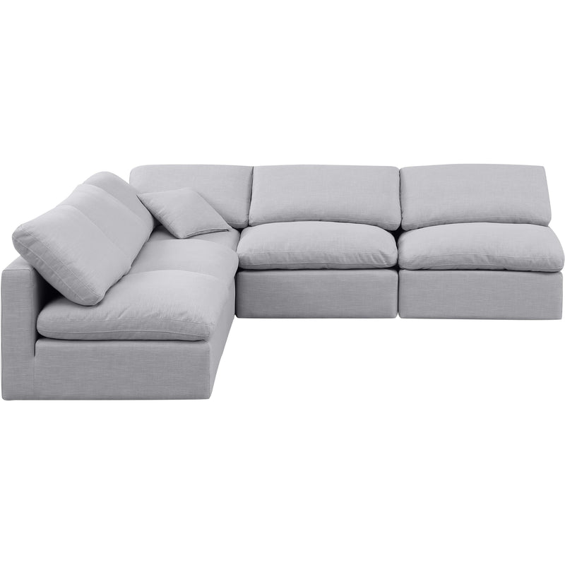 Meridian Indulge Grey Linen Textured Fabric Modular Sectional IMAGE 4