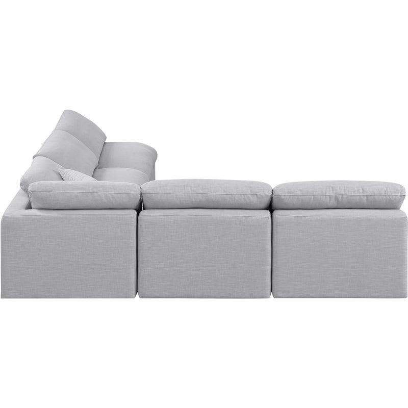 Meridian Indulge Grey Linen Textured Fabric Modular Sectional IMAGE 5