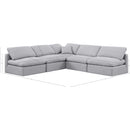 Meridian Indulge Grey Linen Textured Fabric Modular Sectional IMAGE 7