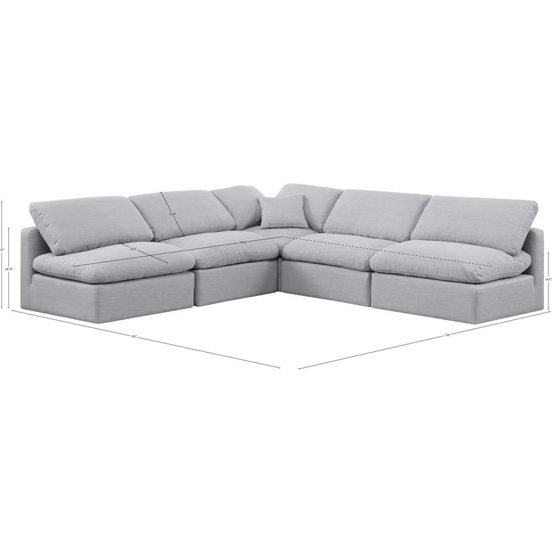 Meridian Indulge Grey Linen Textured Fabric Modular Sectional IMAGE 7