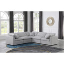 Meridian Indulge Grey Linen Textured Fabric Modular Sectional IMAGE 2