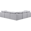 Meridian Indulge Grey Linen Textured Fabric Modular Sectional IMAGE 3