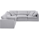 Meridian Indulge Grey Linen Textured Fabric Modular Sectional IMAGE 4