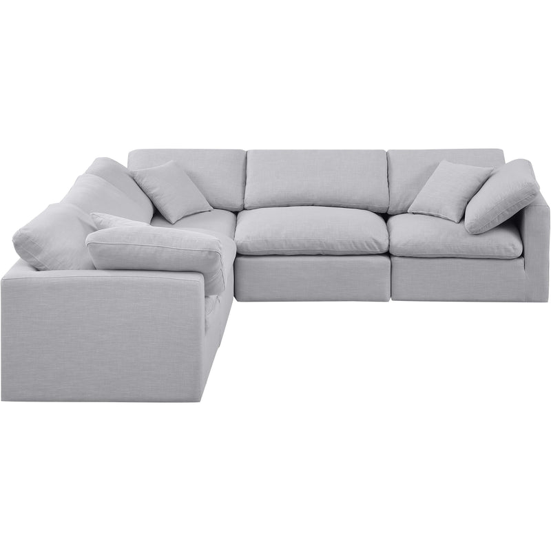 Meridian Indulge Grey Linen Textured Fabric Modular Sectional IMAGE 4