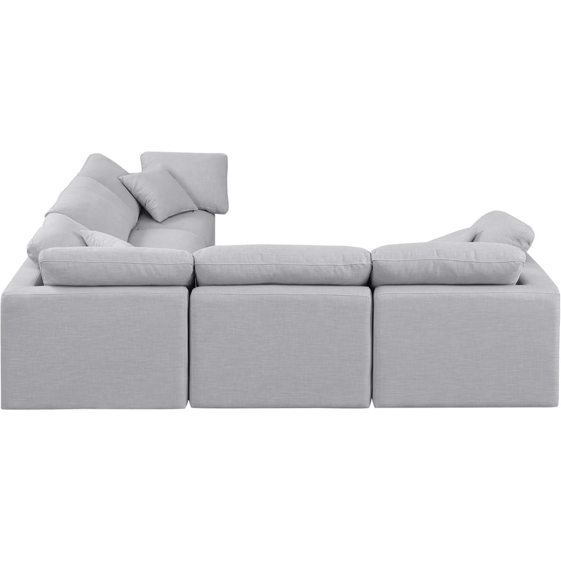 Meridian Indulge Grey Linen Textured Fabric Modular Sectional IMAGE 5