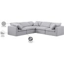 Meridian Indulge Grey Linen Textured Fabric Modular Sectional IMAGE 6