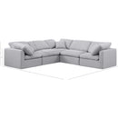 Meridian Indulge Grey Linen Textured Fabric Modular Sectional IMAGE 7