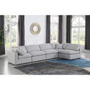 Meridian Indulge Grey Linen Textured Fabric Modular Sectional IMAGE 2