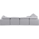 Meridian Indulge Grey Linen Textured Fabric Modular Sectional IMAGE 3