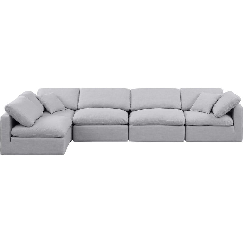 Meridian Indulge Grey Linen Textured Fabric Modular Sectional IMAGE 4