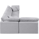 Meridian Indulge Grey Linen Textured Fabric Modular Sectional IMAGE 5