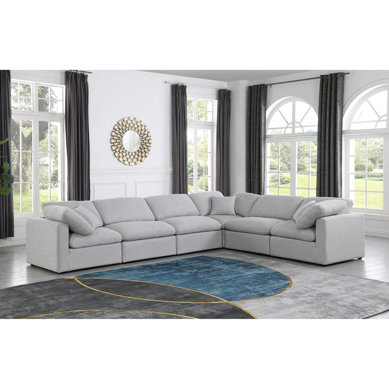 Meridian Indulge Grey Linen Textured Fabric Modular Sectional IMAGE 2