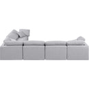 Meridian Indulge Grey Linen Textured Fabric Modular Sectional IMAGE 3