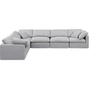 Meridian Indulge Grey Linen Textured Fabric Modular Sectional IMAGE 4