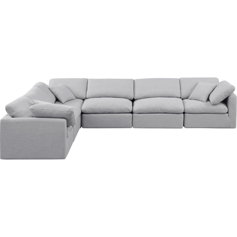 Meridian Indulge Grey Linen Textured Fabric Modular Sectional IMAGE 4