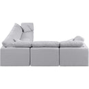 Meridian Indulge Grey Linen Textured Fabric Modular Sectional IMAGE 5
