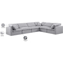 Meridian Indulge Grey Linen Textured Fabric Modular Sectional IMAGE 6