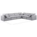 Meridian Indulge Grey Linen Textured Fabric Modular Sectional IMAGE 7