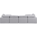 Meridian Indulge Grey Linen Textured Fabric Modular Sectional IMAGE 3