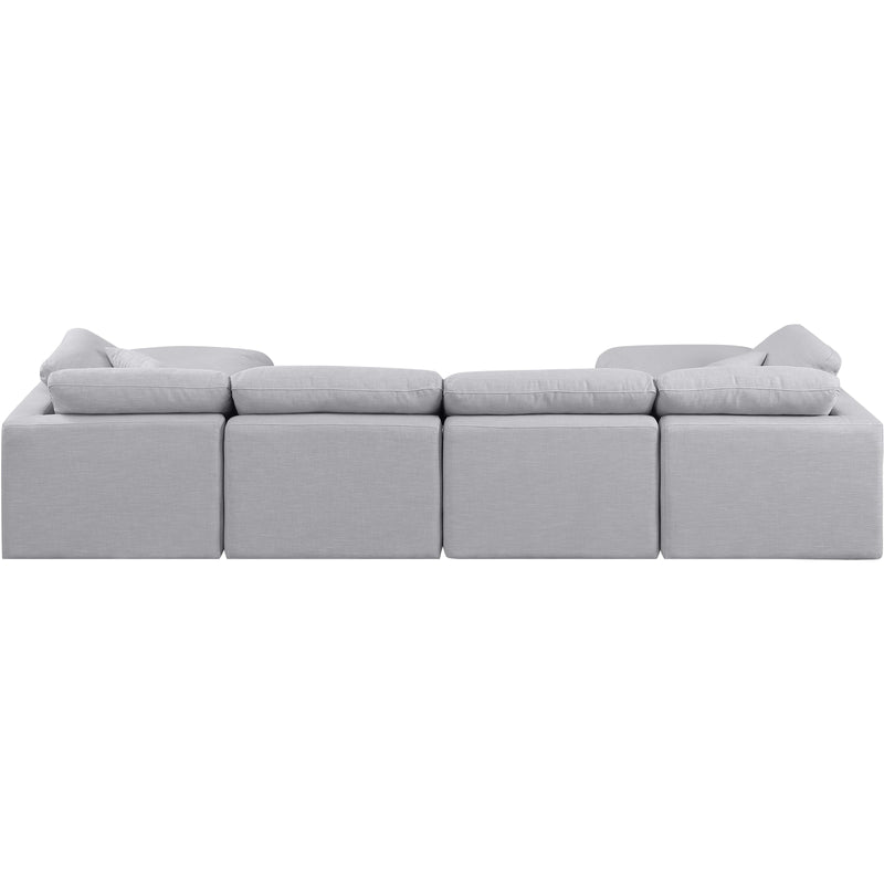 Meridian Indulge Grey Linen Textured Fabric Modular Sectional IMAGE 3