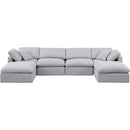 Meridian Indulge Grey Linen Textured Fabric Modular Sectional IMAGE 4
