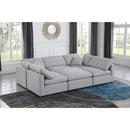 Meridian Indulge Grey Linen Textured Fabric Modular Sectional IMAGE 2