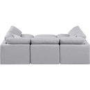 Meridian Indulge Grey Linen Textured Fabric Modular Sectional IMAGE 3
