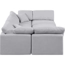 Meridian Indulge Grey Linen Textured Fabric Modular Sectional IMAGE 5