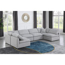 Meridian Indulge Grey Linen Textured Fabric Modular Sectional IMAGE 2