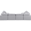 Meridian Indulge Grey Linen Textured Fabric Modular Sectional IMAGE 3