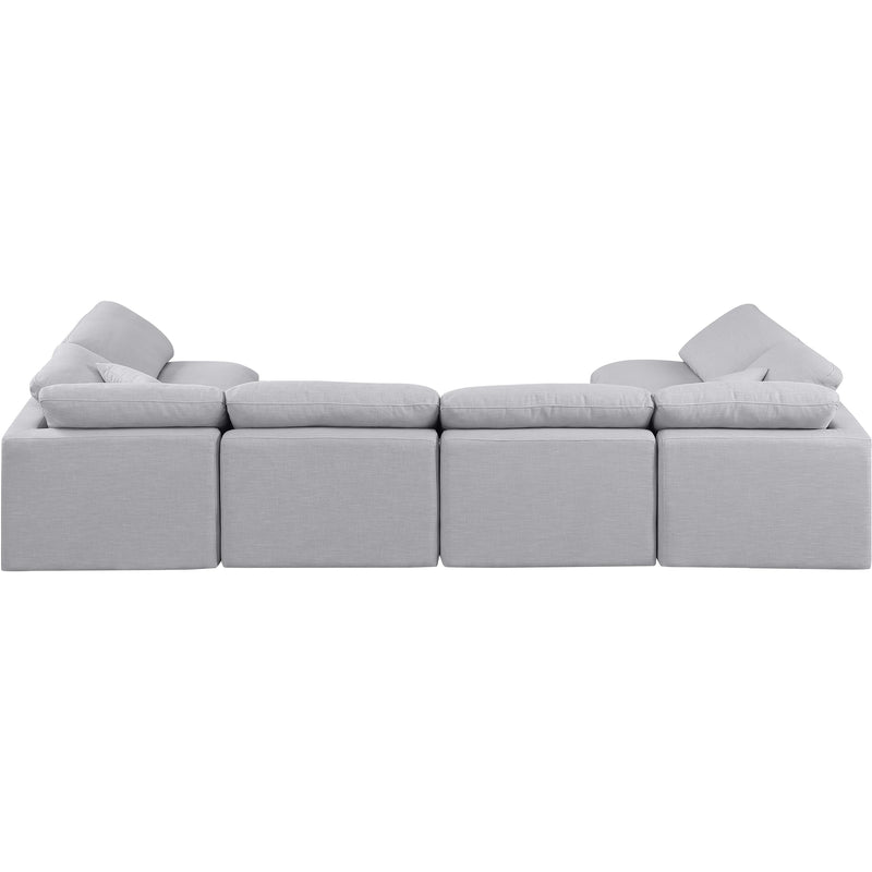 Meridian Indulge Grey Linen Textured Fabric Modular Sectional IMAGE 3