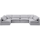 Meridian Indulge Grey Linen Textured Fabric Modular Sectional IMAGE 4