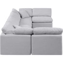 Meridian Indulge Grey Linen Textured Fabric Modular Sectional IMAGE 5