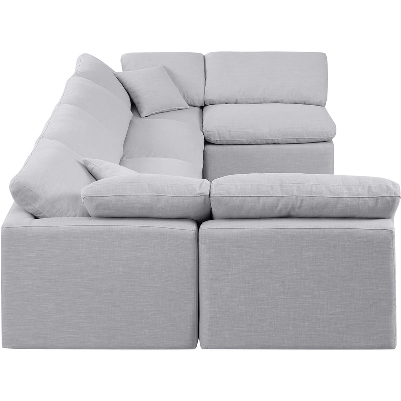 Meridian Indulge Grey Linen Textured Fabric Modular Sectional IMAGE 5
