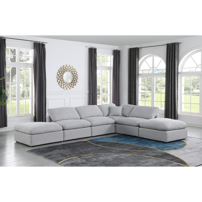Meridian Indulge Grey Linen Textured Fabric Modular Sectional IMAGE 2