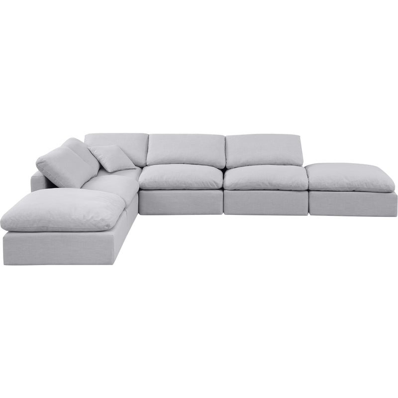 Meridian Indulge Grey Linen Textured Fabric Modular Sectional IMAGE 4