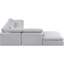 Meridian Indulge Grey Linen Textured Fabric Modular Sectional IMAGE 5