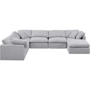 Meridian Indulge Grey Linen Textured Fabric Modular Sectional IMAGE 4