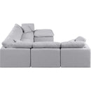 Meridian Indulge Grey Linen Textured Fabric Modular Sectional IMAGE 5