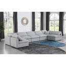 Meridian Indulge Grey Linen Textured Fabric Modular Sectional IMAGE 2