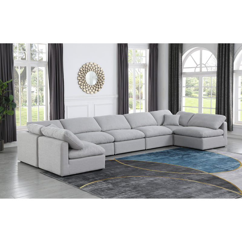 Meridian Indulge Grey Linen Textured Fabric Modular Sectional IMAGE 2