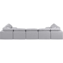 Meridian Indulge Grey Linen Textured Fabric Modular Sectional IMAGE 3