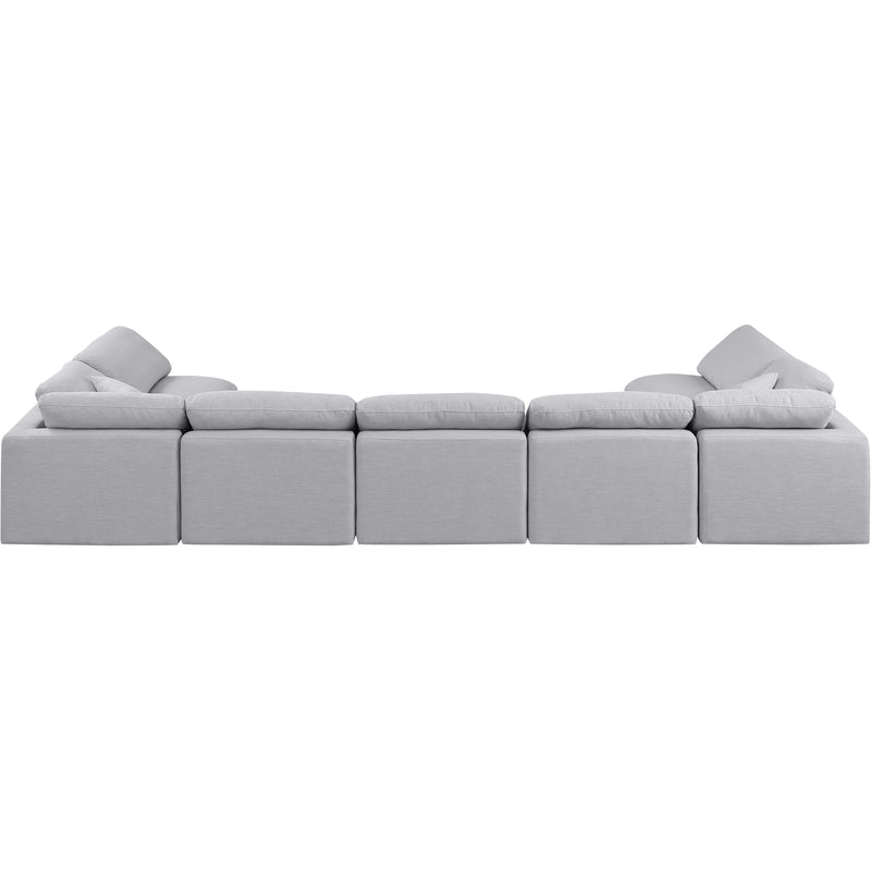 Meridian Indulge Grey Linen Textured Fabric Modular Sectional IMAGE 3
