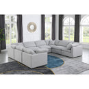 Meridian Indulge Grey Linen Textured Fabric Modular Sectional IMAGE 2