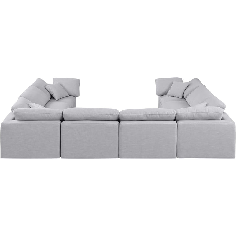 Meridian Indulge Grey Linen Textured Fabric Modular Sectional IMAGE 3