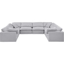Meridian Indulge Grey Linen Textured Fabric Modular Sectional IMAGE 4