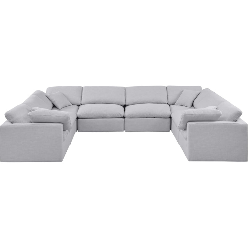 Meridian Indulge Grey Linen Textured Fabric Modular Sectional IMAGE 4