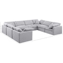 Meridian Indulge Grey Linen Textured Fabric Modular Sectional IMAGE 7