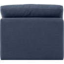 Meridian Indulge Navy Linen Textured Fabric Armless Chair IMAGE 3